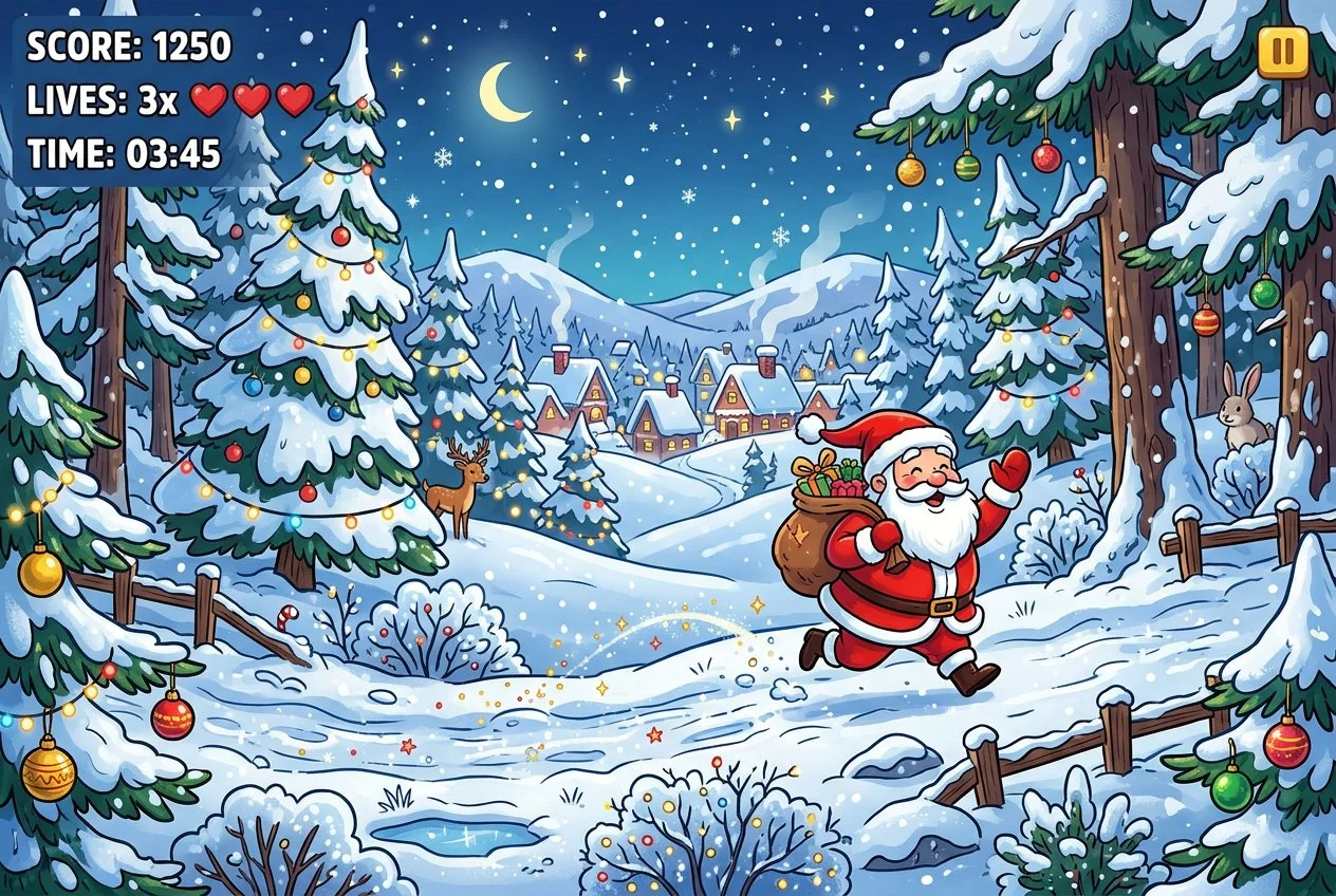 Frosty Santa Run - Joulupukki juoksemassa lumessa
